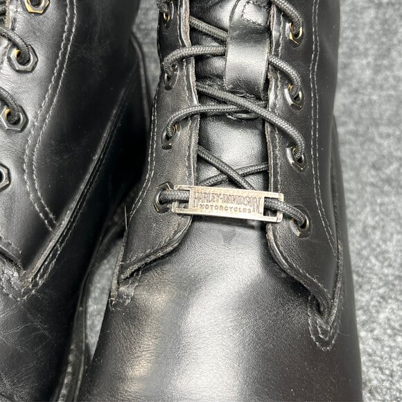 Harley Davidson Motorcycle Boots Mens Size 10 Black Leather Vintage Cap Toe Moto main image 10
